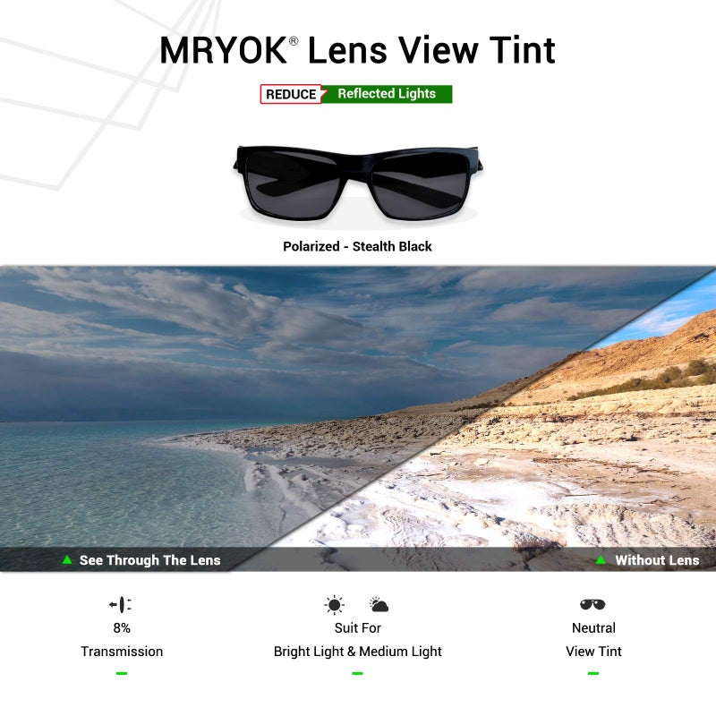 Mryok Polarized Replacement Lenses for Oakley Fives Squared OO9238 54mm - Stealth Black - Image 4
